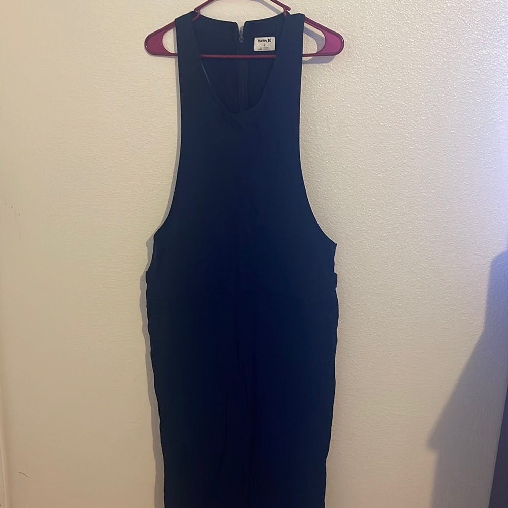 Hurley Women’s Modernist Jumpsuit One Piece Adjustable Cotton Black Overalls L